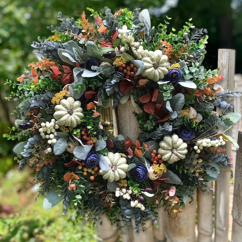 💖🔥HOT SALE 49% OFF⚡--💖Fall Peony And Pumpkin Wreath - Year Round Wreath