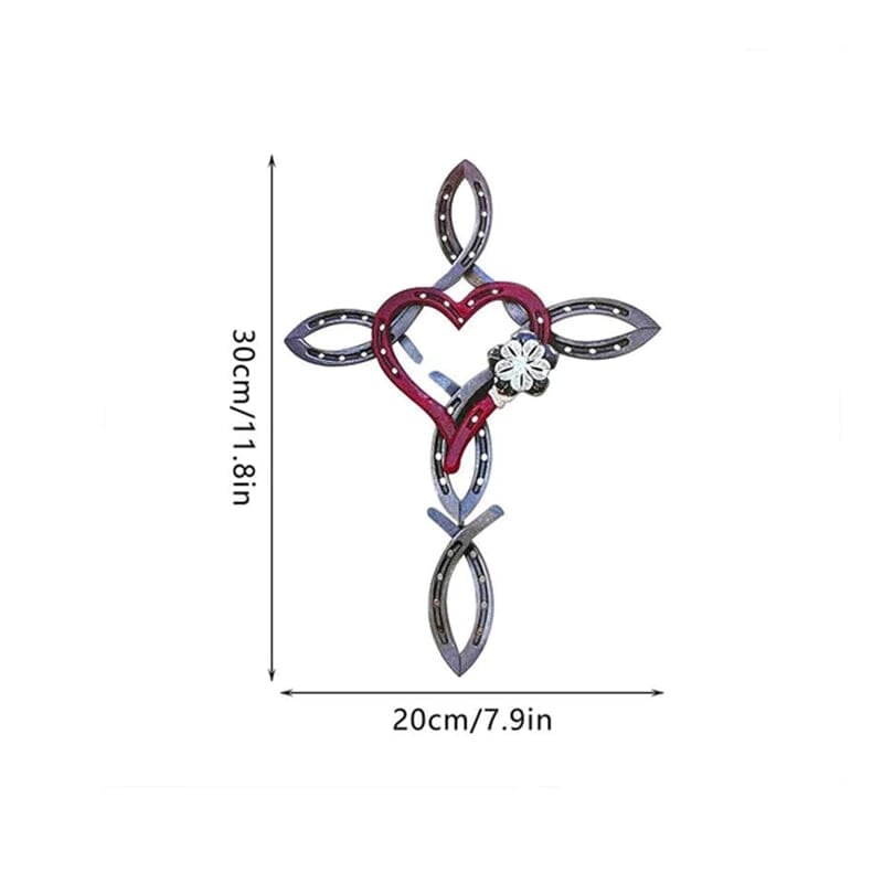 ❤️Handmade Natural Horseshoe Cross With Heart-Buy 2 Get Free Shipping