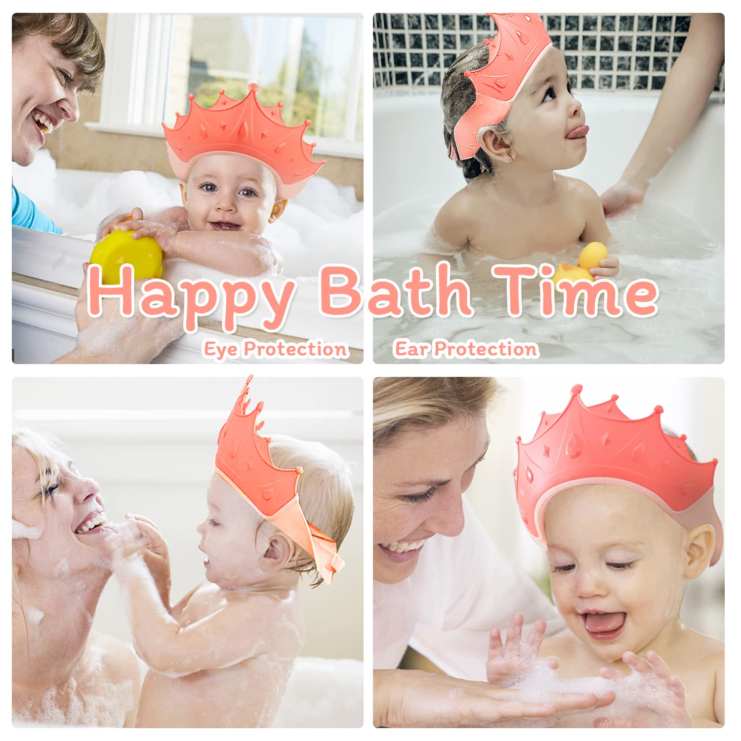 🔥(HOT SALE - 49% OFF) Crown Baby Shower Cap - Buy 2 Get 1 Free