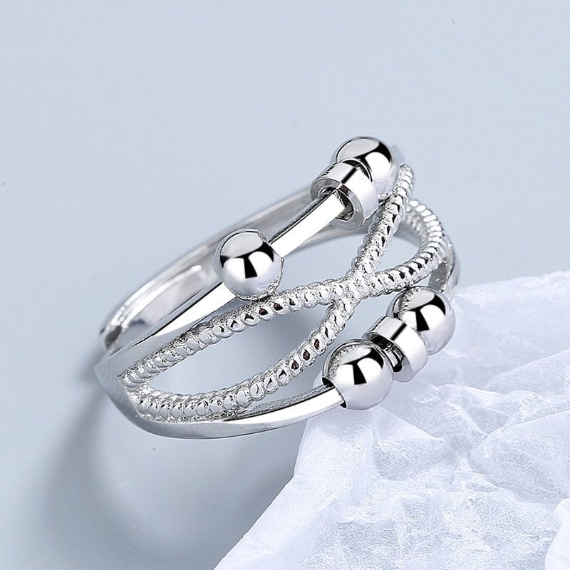🔥 Last Day Promotion 49% OFF 🔥For Daughter -  Drive Away Your Anxiety Layer Cross Beads Fidget Ring