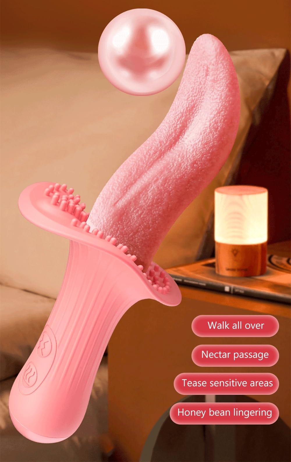 Rose Realistic Tongue Licking Massage Vibrator
