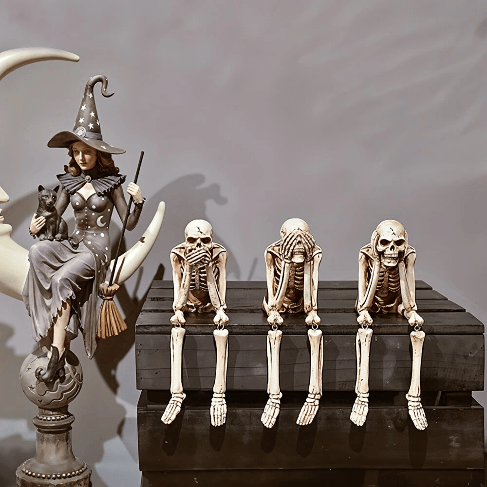🎁TikTok Last Day Sale - 70% OFF🔥See Speak Hear No Evil Skeleton Figurines