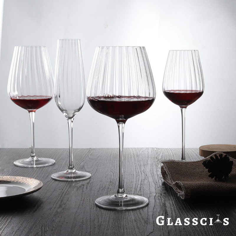 Melodious Ribbed Wine Glasses