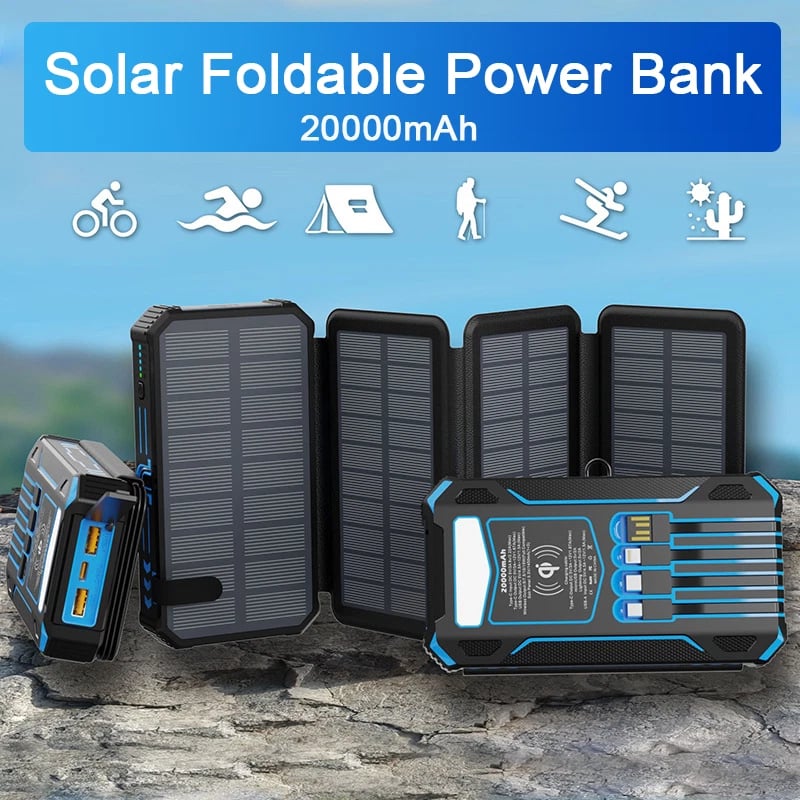 🎄TikTok Christmas Sale -70% OFF✨Outdoor Foldable Solar Large Capacity Charger Mobile Power Bank