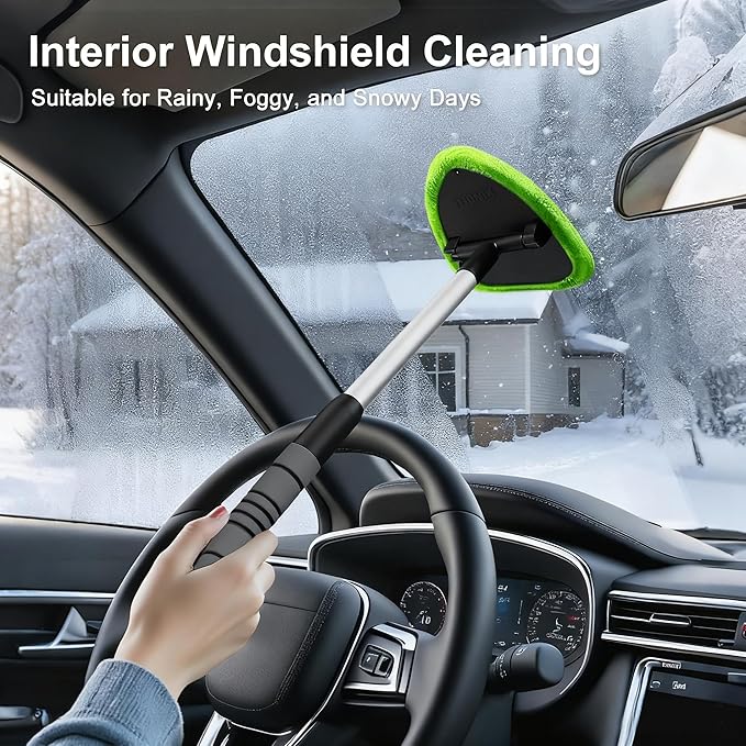 🎁TikTok Last Day Sale - 70% OFF 🔥 Windshield Cleaning Tool With 4 Reuseable Pads