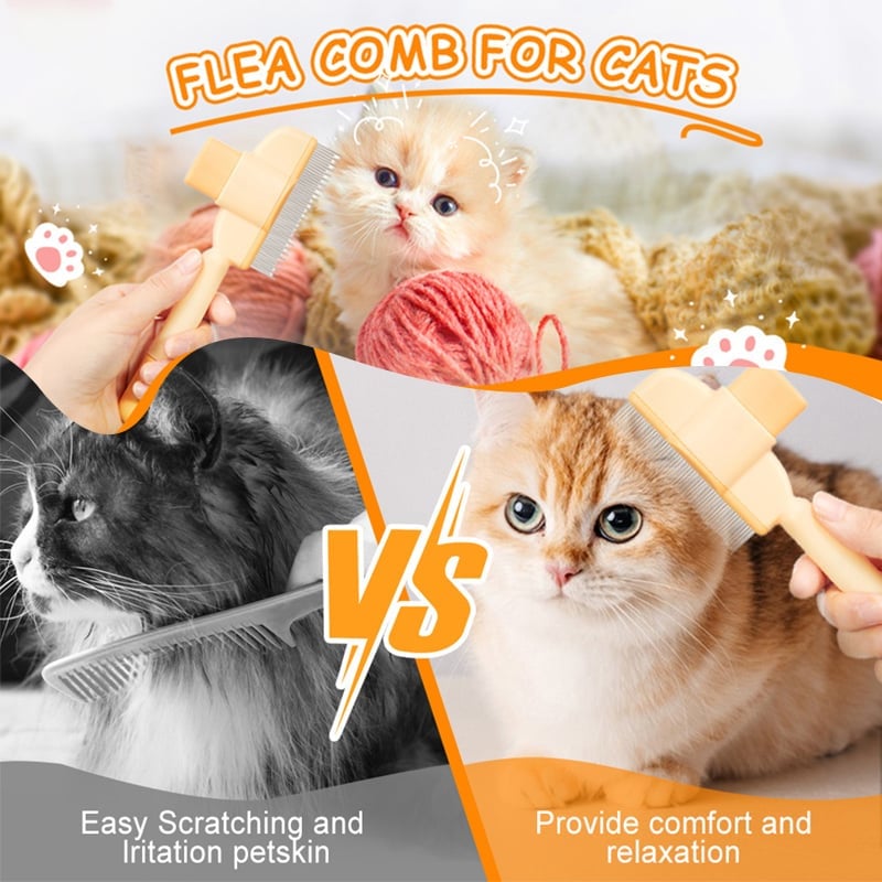 🎁TikTok Last Day Sale - 70% OFF🔥Self-cleaning Pet Flea Comb Grooming Brush