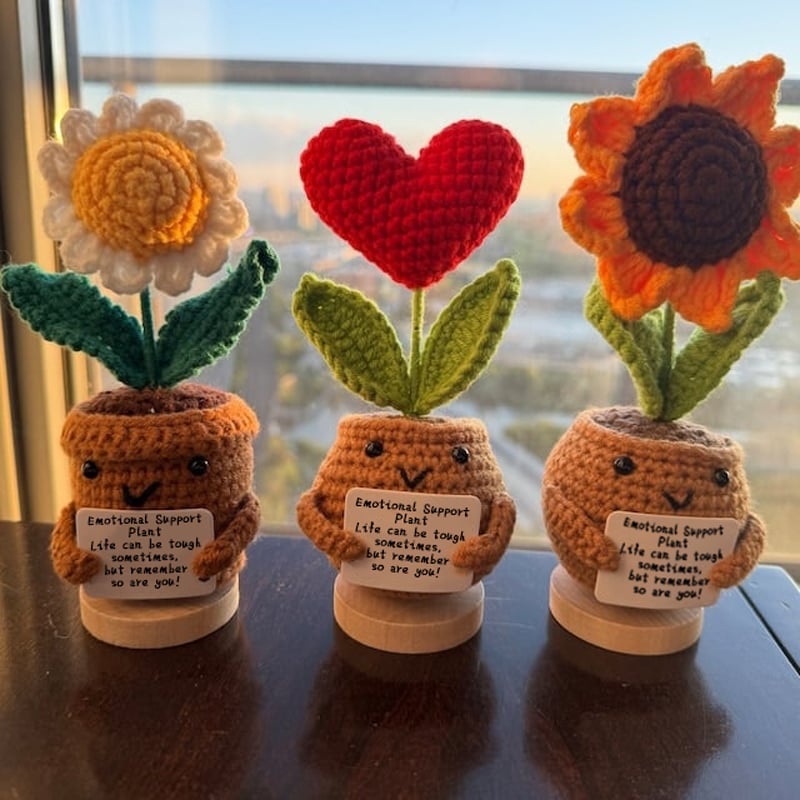 Handmade Crochet Sunflower/Heart flower/Daisy