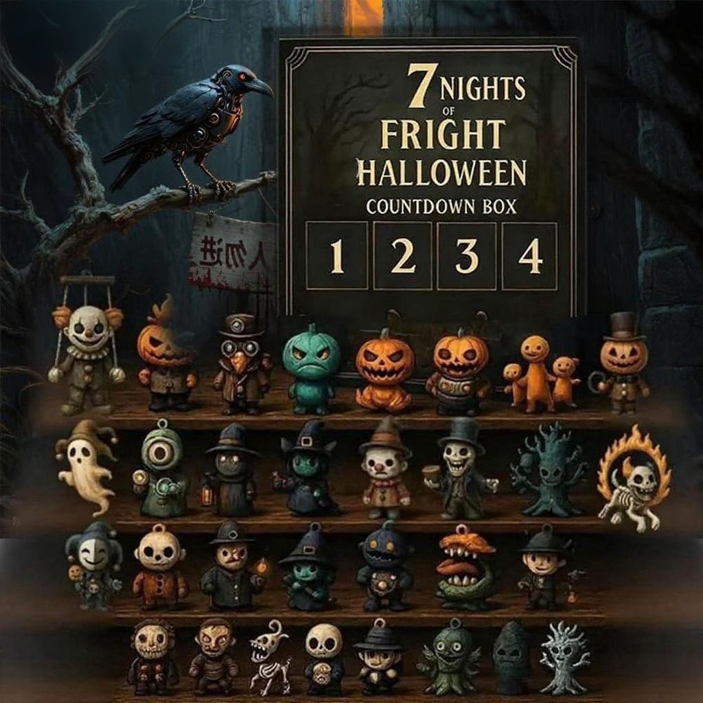 🔥Letzter Tag Verkauf 49% Rabatt🎃31 Nächte voller Schrecken – Halloween Countdown Box mit Figuren