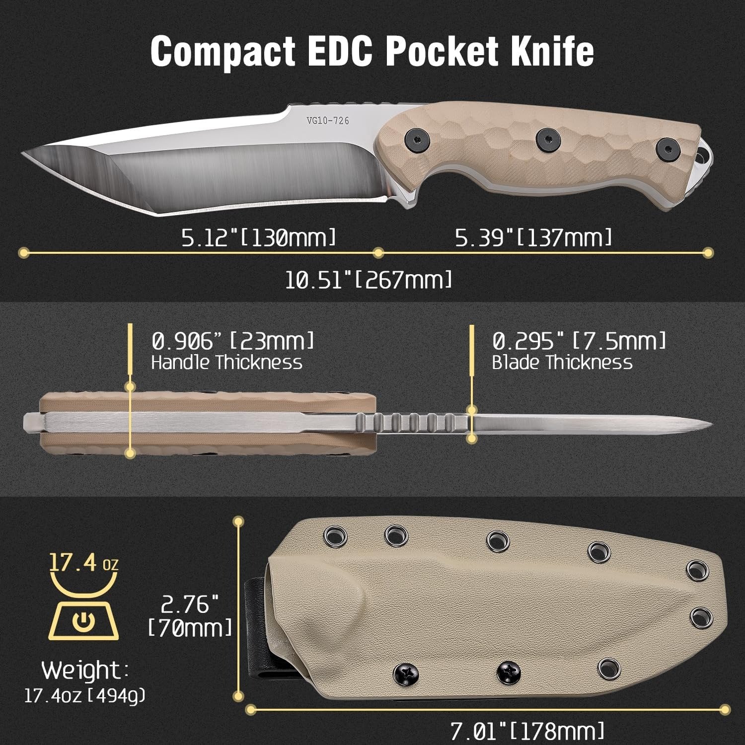 Full-Tang Survival & Hunting Knife