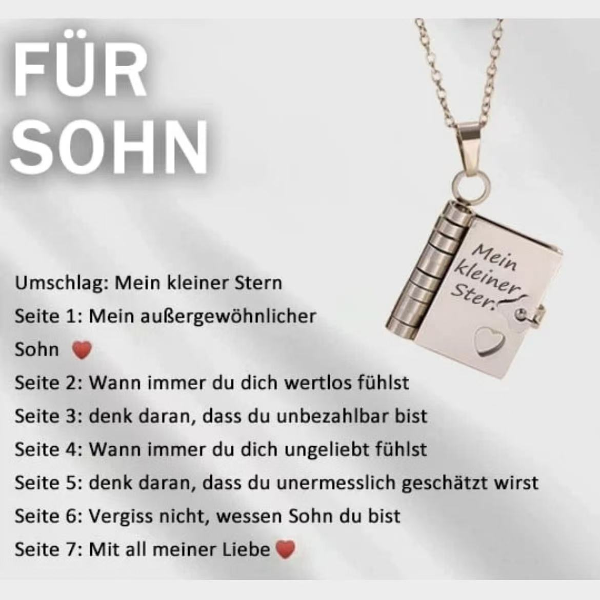 🎁💗Meine kleine Stern-Buch-Kette für Tochter & Sohn, Geburtstagsgeschenk, Abschluss-Schmuck der Liebe