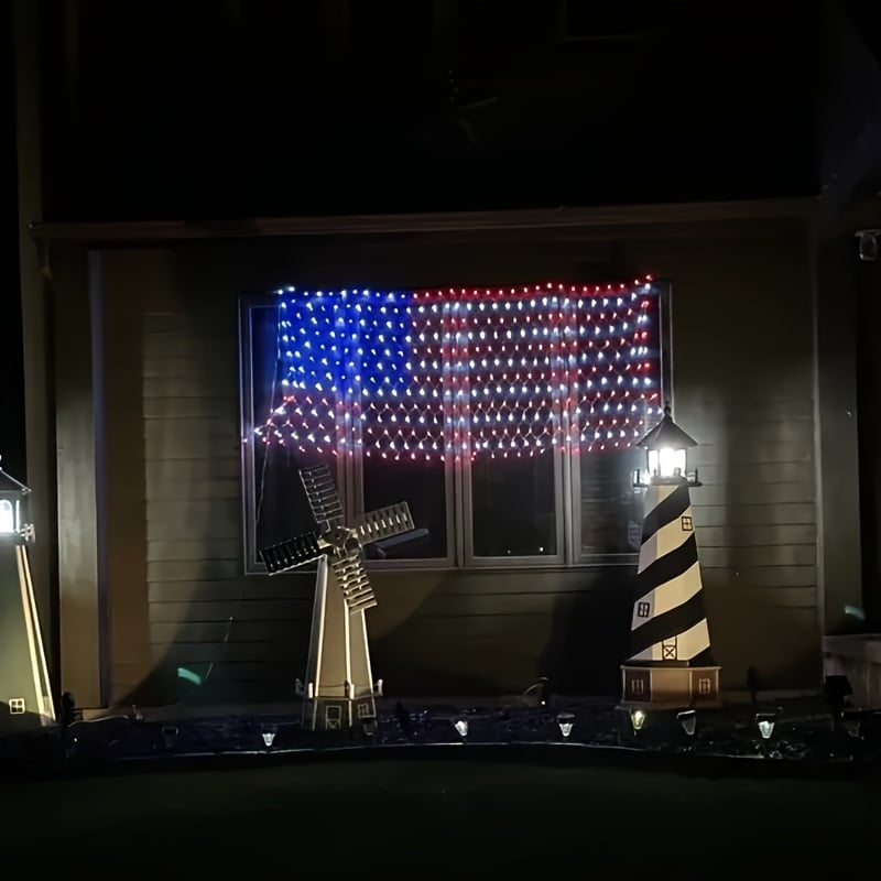 🔥Last Day Promotion 48% OFF-🎁- American advanced flag light LED solar light string