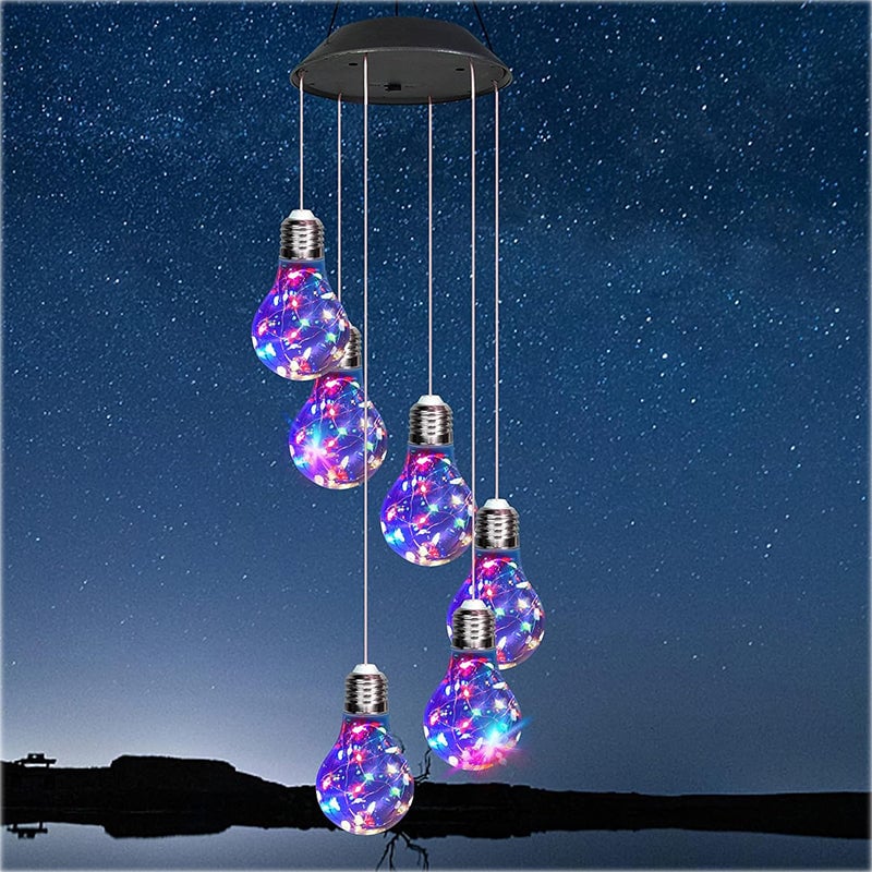 🎁TikTok Last Day Sale - 70% OFF🎉Colorful LED Solar-Powered Light Bulb Wind Chimes
