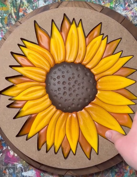 <strong>Handmade</strong> Sunflower Wooden Wall Ornament