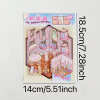 3D Puppy House Clothing Shop Dessert Shop Bookstore Sticker Scenes