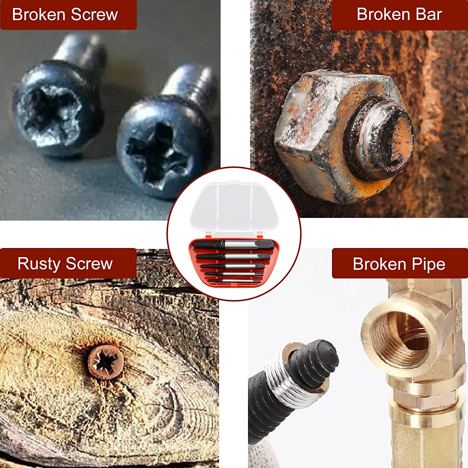 (🌲Early Christmas Sale- SAVE 48% OFF) 5Pcs Broken Bolt Extractor Kit(buy 2 get 1 free now)