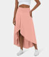 🌟A limited time special🌟 High Waisted High Low Ruffle 2-in-1 Flowy Quick Dry Casual Regular Maxi Skirt