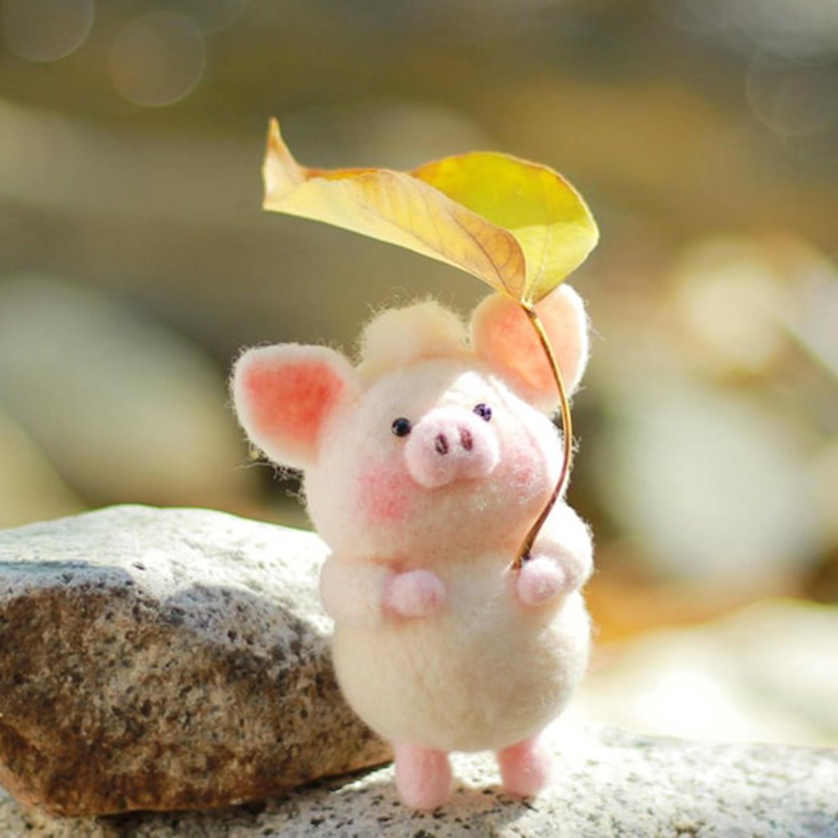 💖Cute Handmade Felt Pig