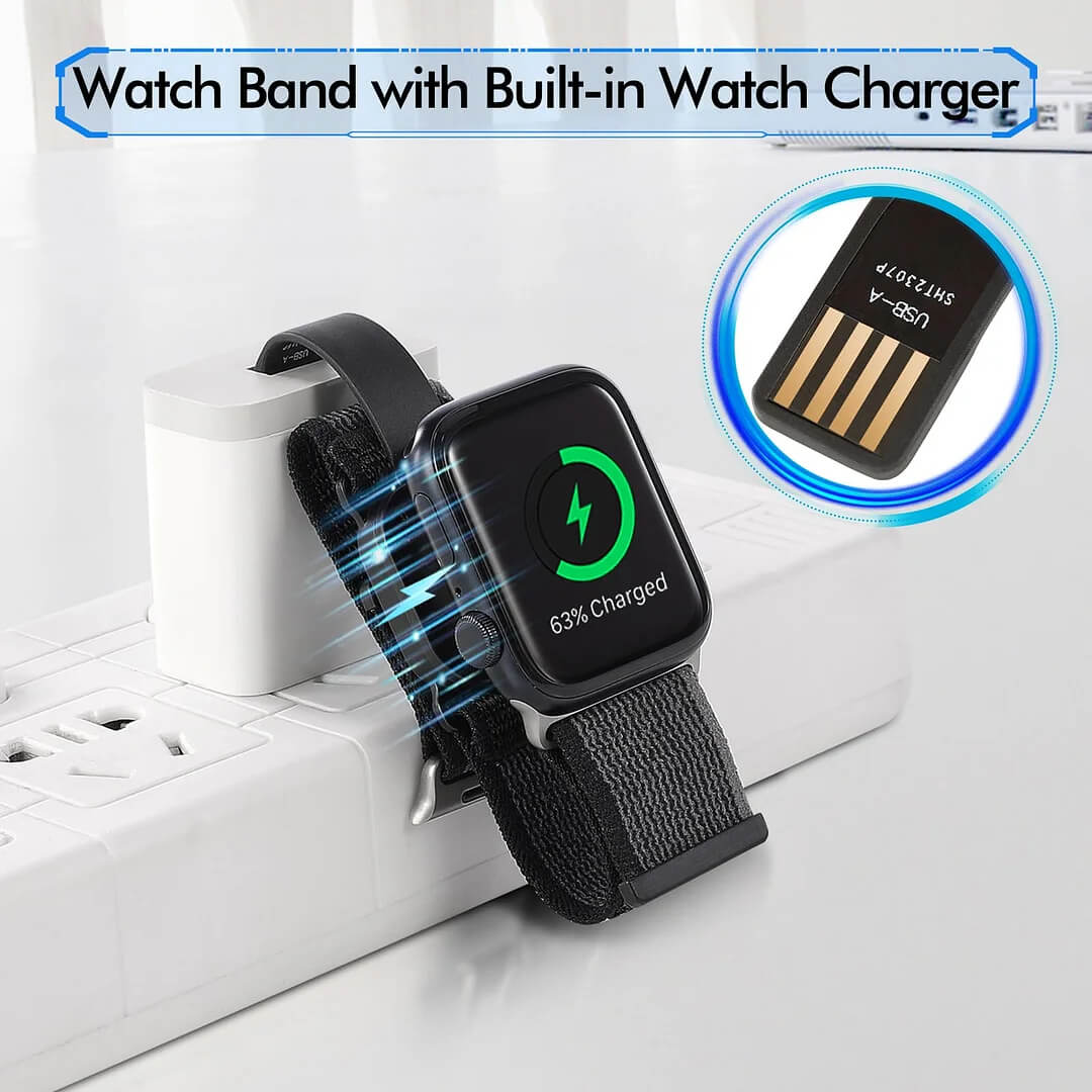 🔥LAST DAY SALE 50% OFF💕Suitable For Apple Wireless Charging Integrated Replacement Nylon Watch Strap
