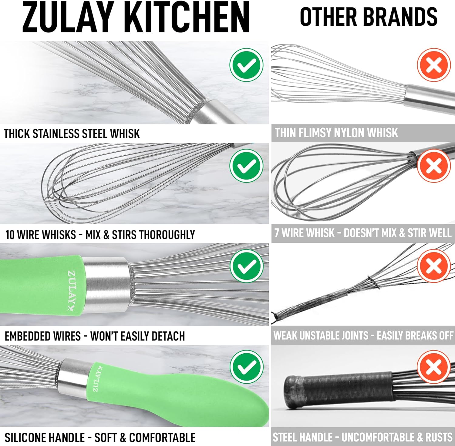 Zulay Kitchen 13-Inch Danish Dough Whisk - Wooden Danish Whisk for Dough with Stainless Steel Dough Hook - Traditional Dutch Whisk - Bread Whisk for Sourdough, Pizza, Pastry, Cake Batter