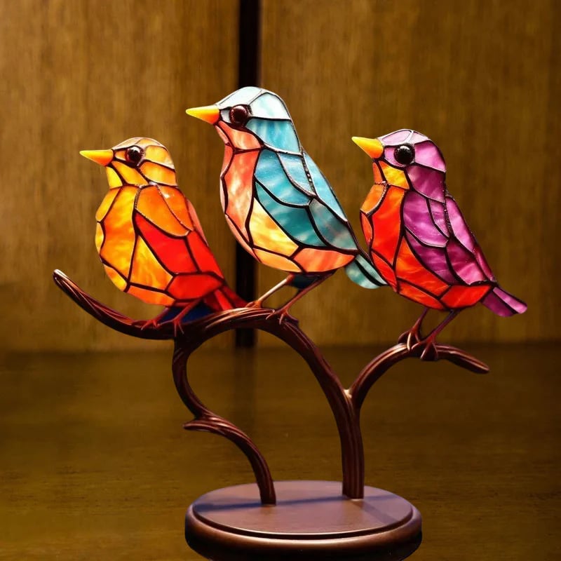 🔥Last Day 50% OFF🎉Birds on Branches Stained Glass Ornaments