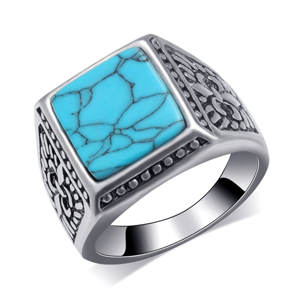 🔥Last Day 75% OFF🎁 Turkish Style Square Turquoise Vintage Ring