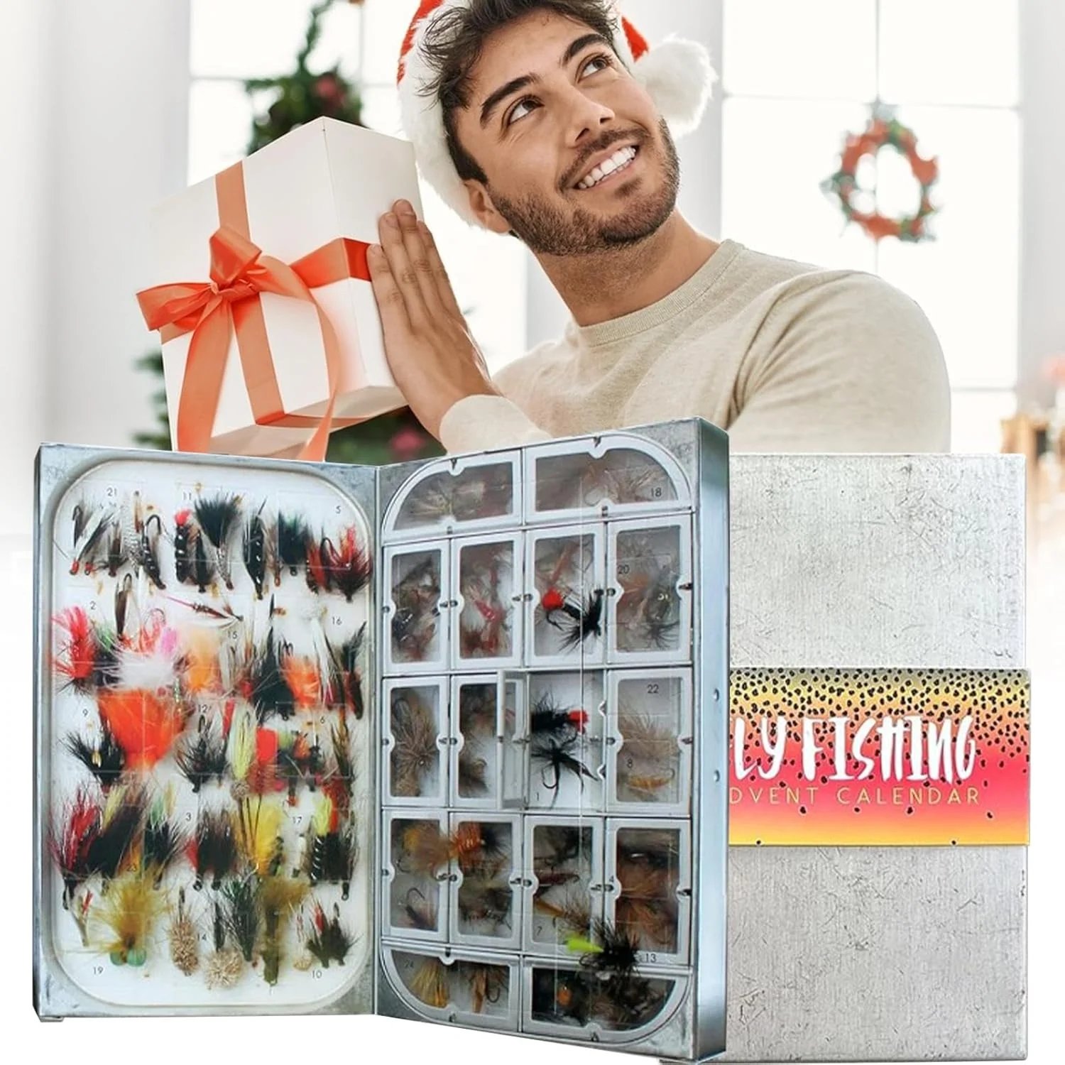 🎁TikTok Last Day Sale - 70% OFF🎣Fly Fishing Advent Calendar – Handmade Flies + Waterproof Fly Box