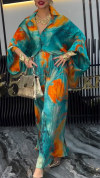 Women's Lapel Printed Loose Casual Suit