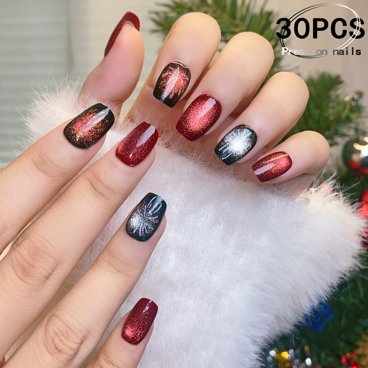 Glamorous Firework Cat Eye Nail Patch