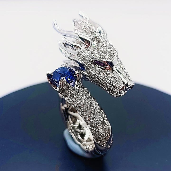 <strong>Handmade</strong>💍Silver Dragon Ring