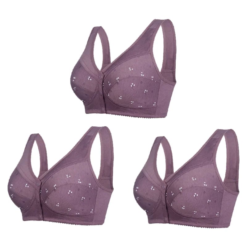 Pay 1 Get 3 packs🌷2023 New Design for Senior Front Closure Cotton Bra