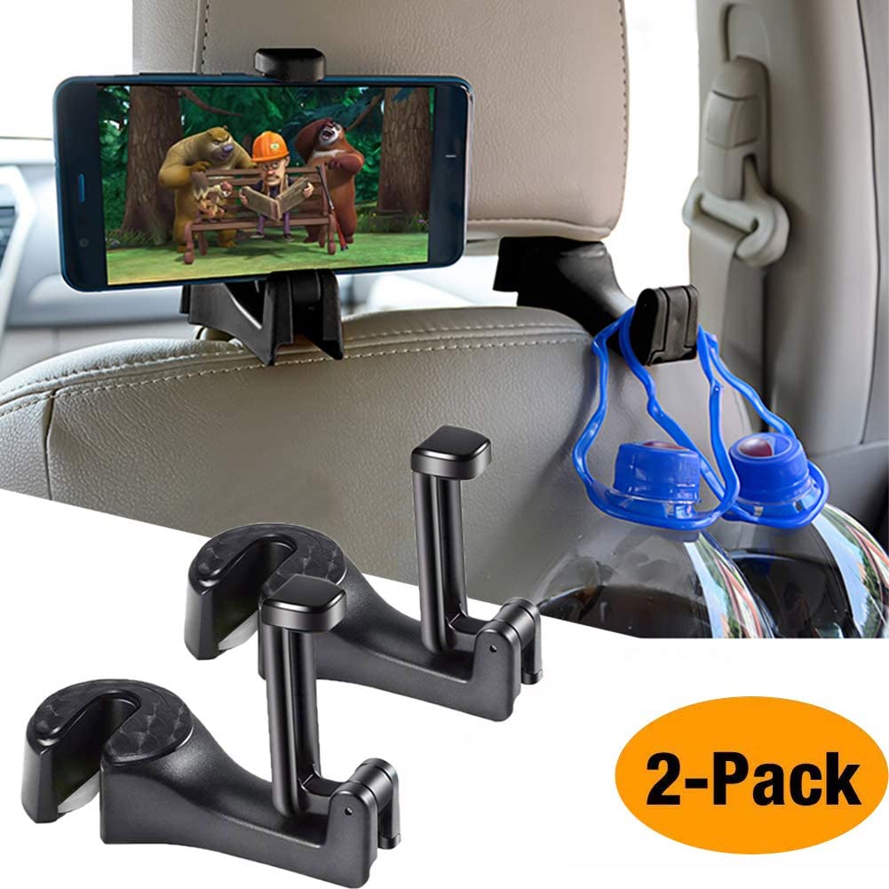 🎅(Christmas Sale - Save 50%) Car Seat Rear Hook with Mobile Phone Holder-(BUY 3 GET 1 FREE）