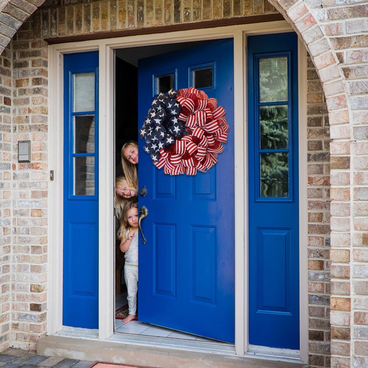 💞Handmade Patriotic ribbon Wreath