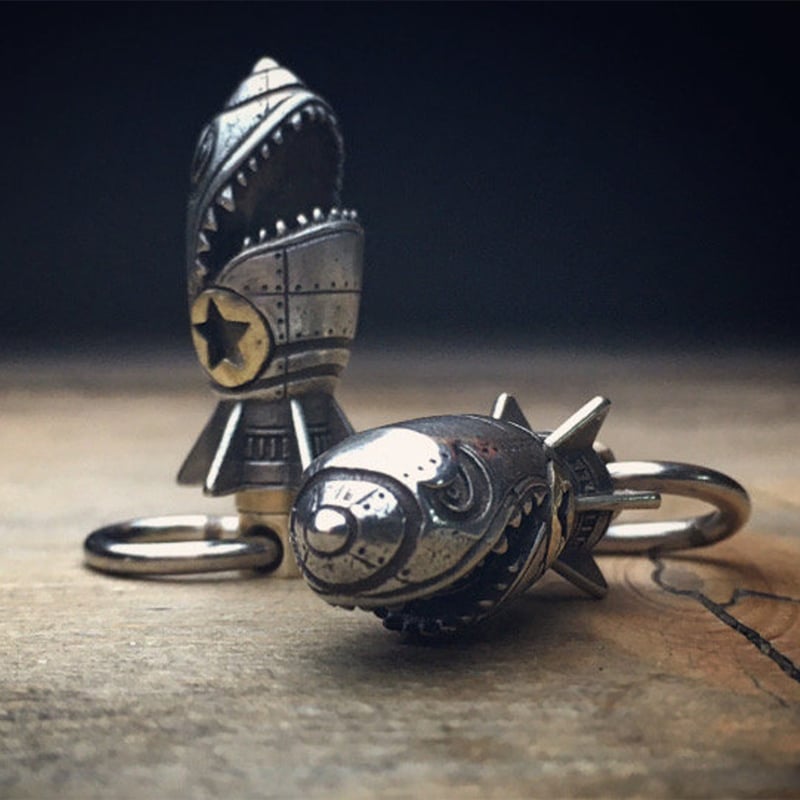 Shark Rocket Bomb Keychain