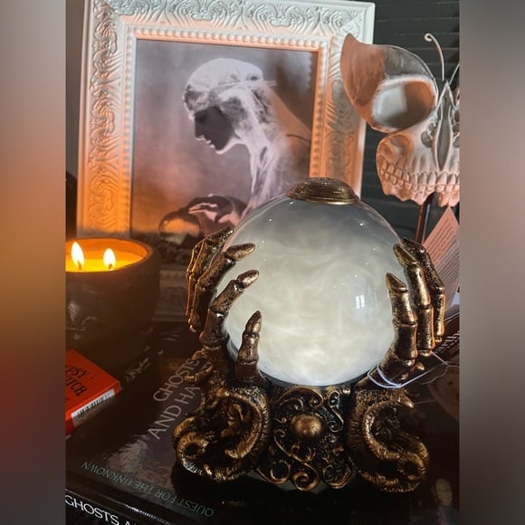 🎁TikTok Last Day Sale - 70% OFF🧙‍♀️🔮MARTHA STEWART NWT LED Lighted Animated Decor Halloween Crystal Ball With Fog