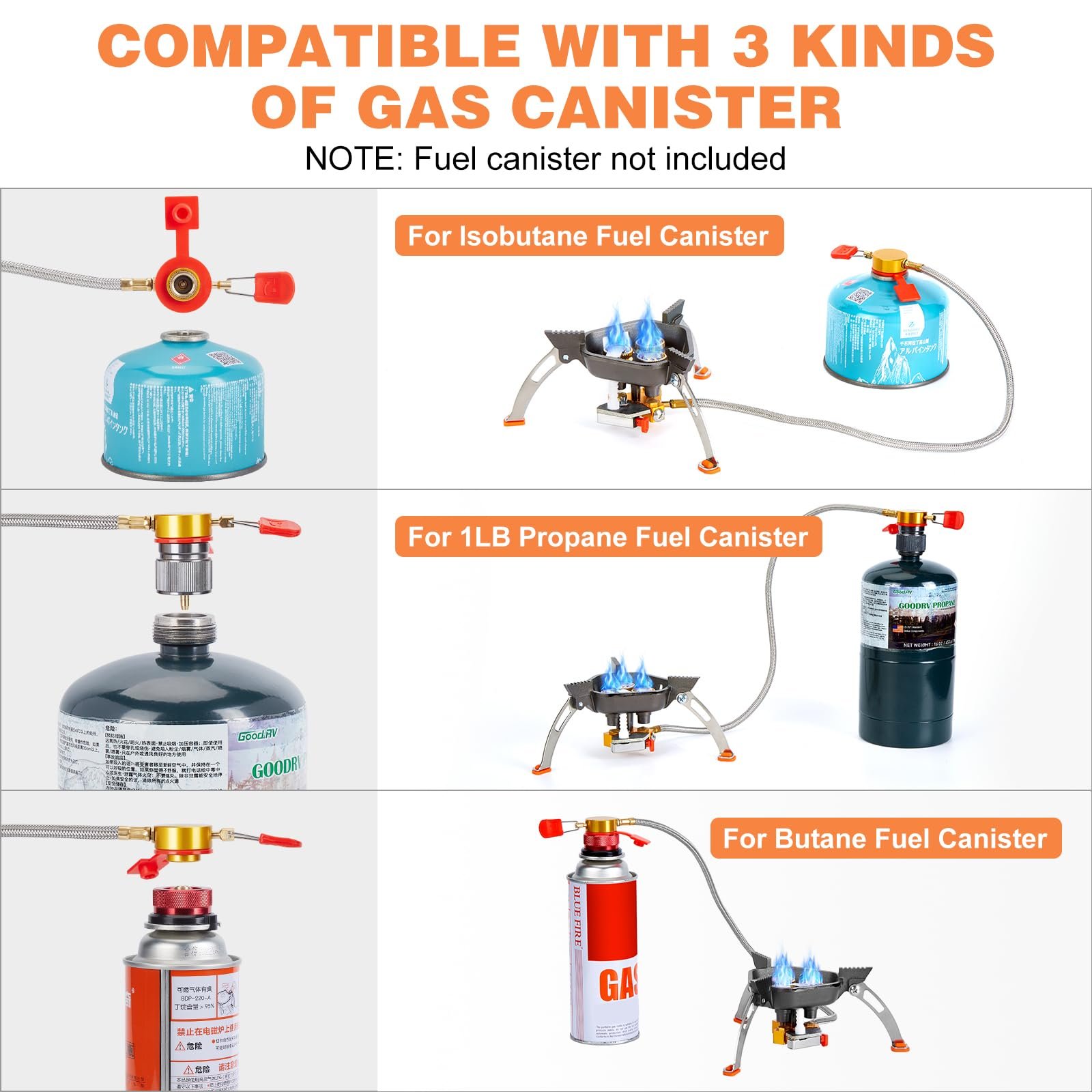 🔥LAST DAY 57% OFF🌟9900W/12800W Windproof Camping Stove, Camping Gas Stove with Piezo Ignition