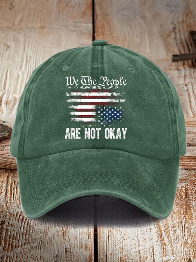 Retro We The People Are Not Okay Baseball Cap