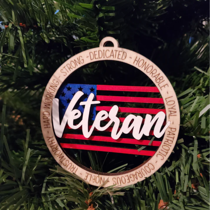 🎖️Patriotic Veterans Tribute Ornament