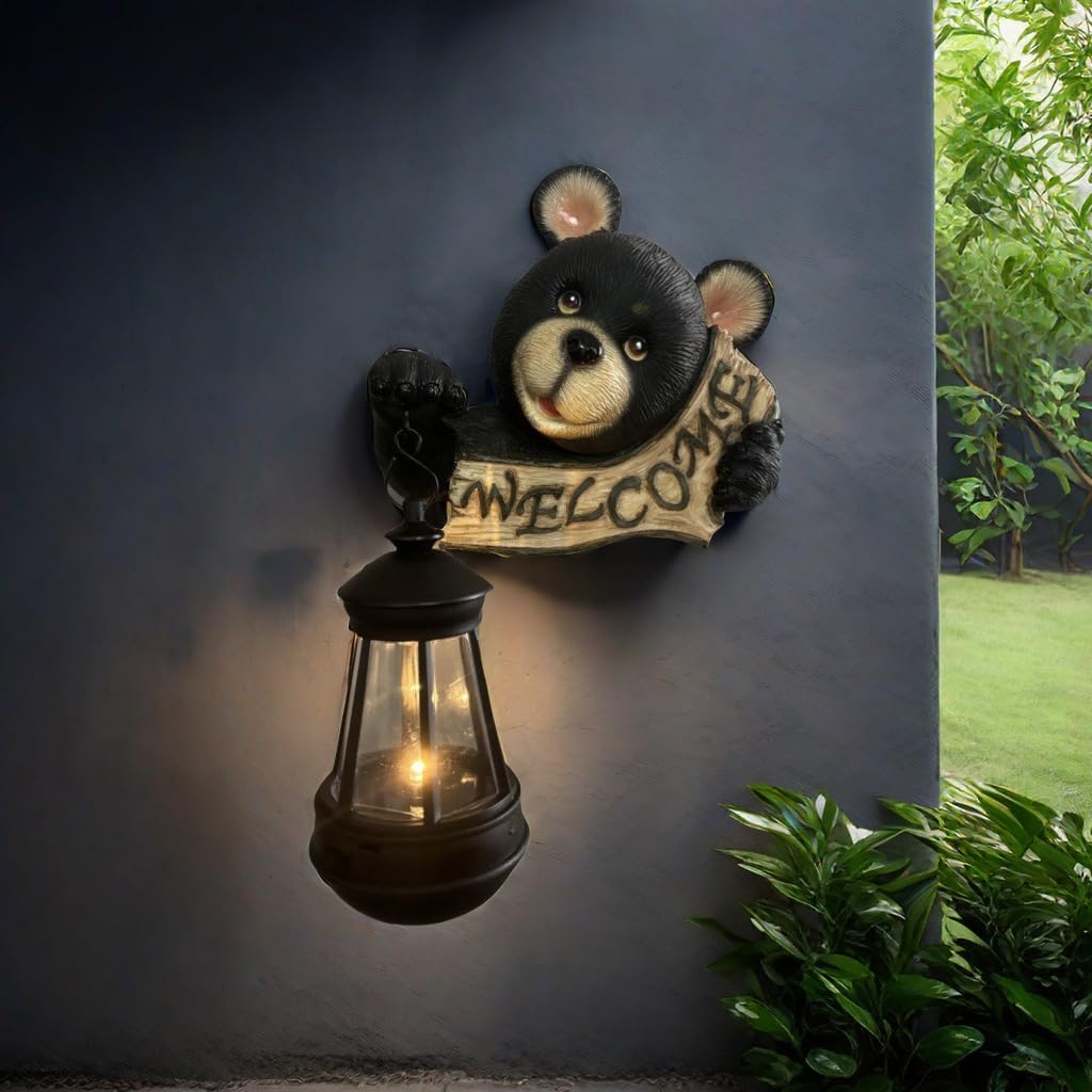 🔥This Week's Special Offer 49% OFF - 🎁Black Bear Statue with Solar light