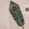 Embroidered Feather Bookmark