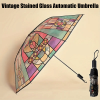 🔥Last Day Promotion 48% OFF-🎁-Vintage Stained Glass Automatic Umbrella