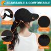 SUN CUBE Women Sun Hat for Outdoor UV Protection, Wide Brim Sun Hat Ponytail, Convertible Zip-Off Beach Hat Visor