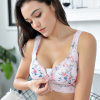 Front Zipper Wireless Flower Bra