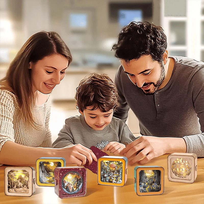 🎁3D Wooden Puzzle Night Light