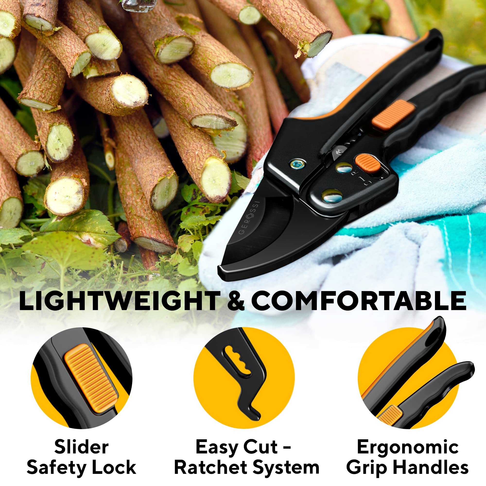 🔥Last day Clearance Sale 60% OFF🔥Ratchet Pruning Shears for Gardening Heavy Duty