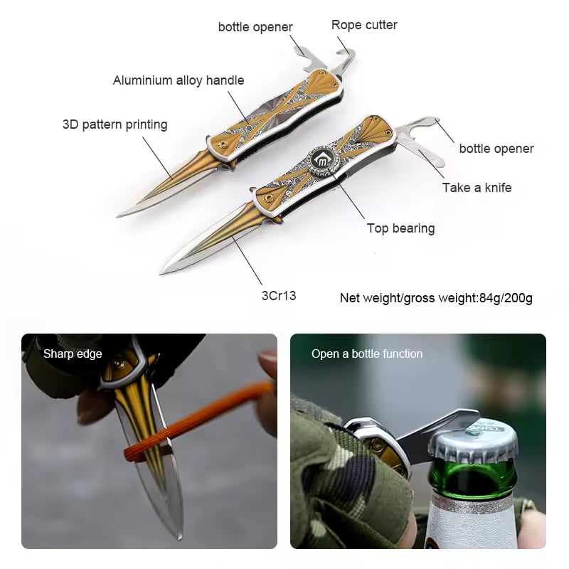 Handcrafted Retro Spinner Pocket Knife – Functional Art in Motion