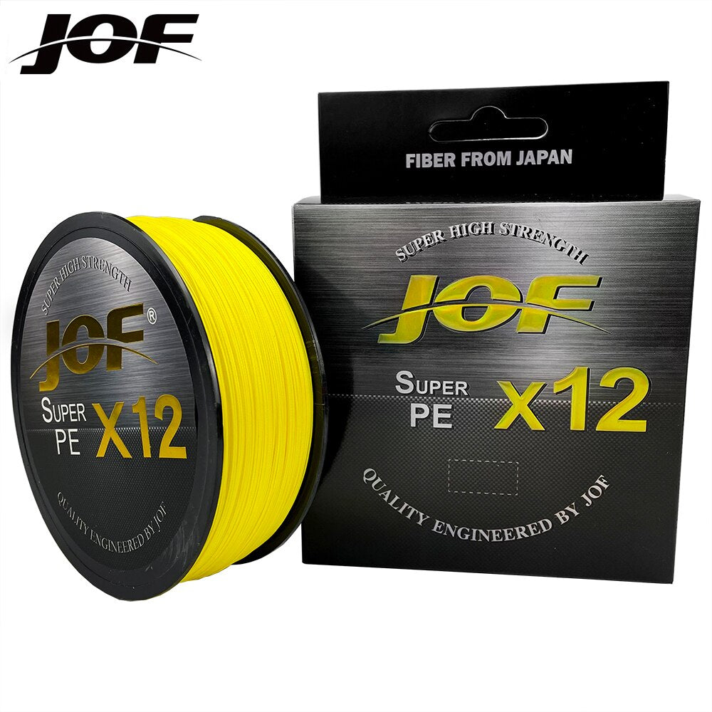 JOF 12 Strands Braided PE Fishing Line 100M-500M