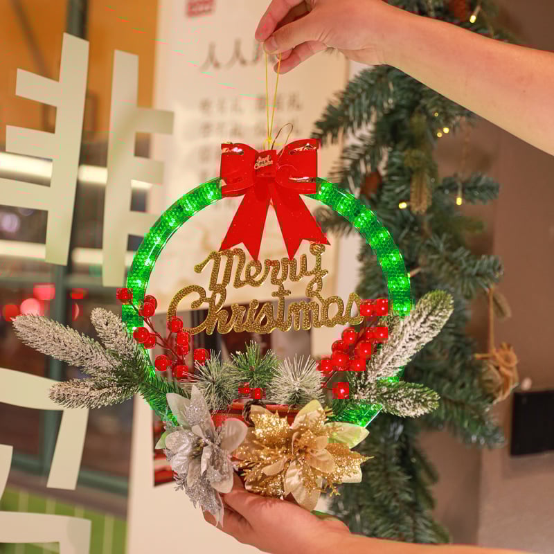 🎄New Year Sale 70% OFF🎁Christmas Wreath Decorations with LED Lights