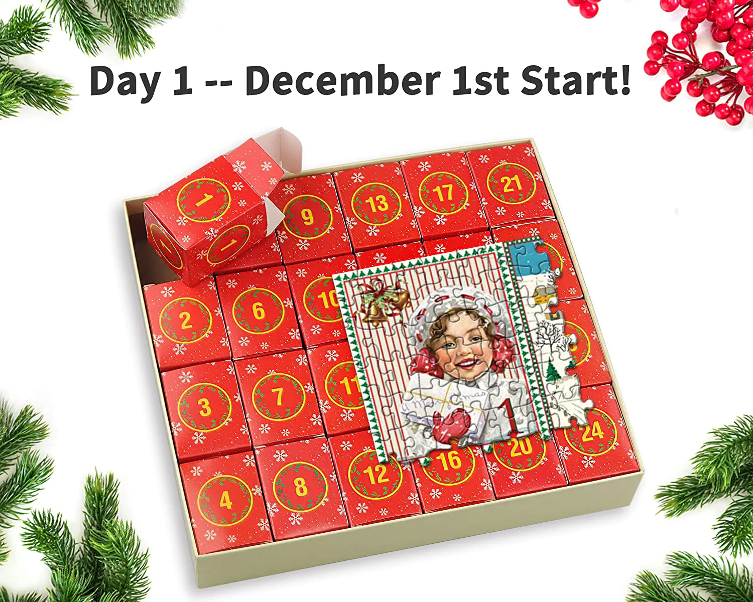 Tadetd® Christmas Advent Calendar Jigsaw Puzzle 1000pcs