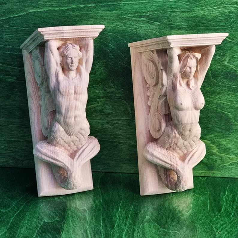 Mermaid and Merman Corbels