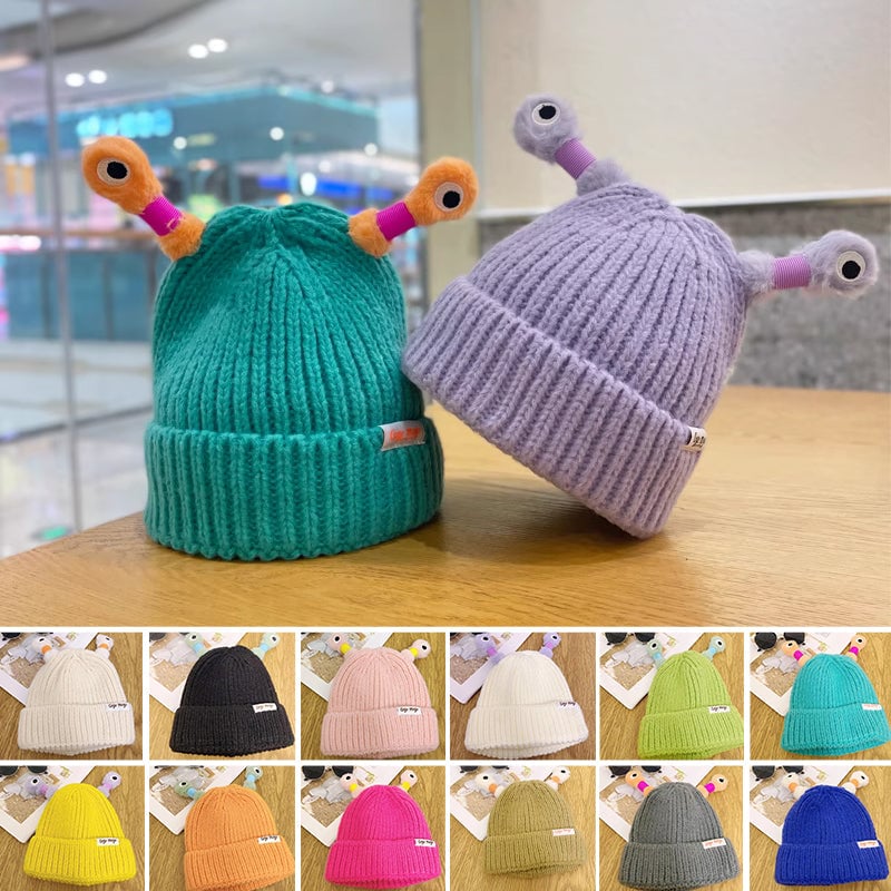 🔥Winter Parent-Child Cute Glowing Little Monster Knit Hat